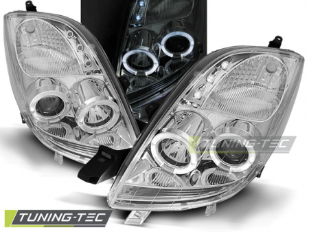 Tuning iluminari - Faruri TOYOTA YARIS 06-09 ANGEL EYES CROM