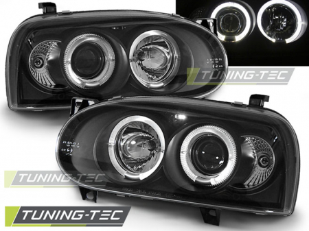 Faruri - Faruri VW GOLF 3 09.91-08.97 ANGEL EYES NEGRU