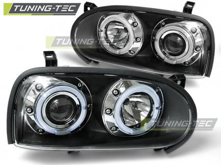 Faruri - Faruri VW GOLF 3 09.91-08.97 ANGEL EYES NEGRU
