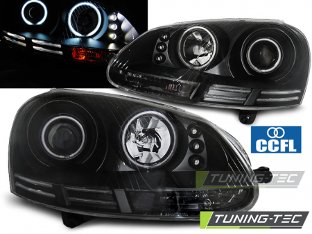Tuning iluminari - Faruri VW GOLF 5 10.03-09 ANGEL EYES CCFL NEGRU