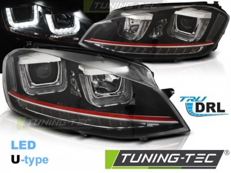 Tuning iluminari - Faruri VW GOLF 7 11.12-17 U-TYPE BLACK RED LINE