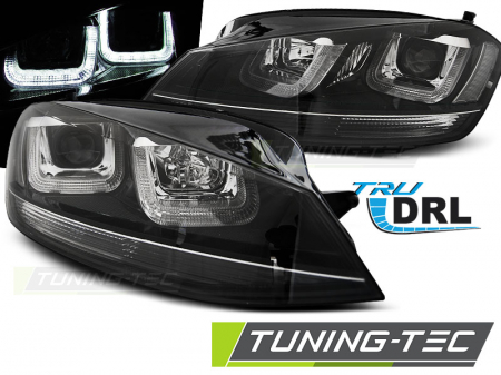Tuning iluminari - Faruri VW GOLF 7 11.12-  U-TYPE NEGRU WITH NEGRU LINE