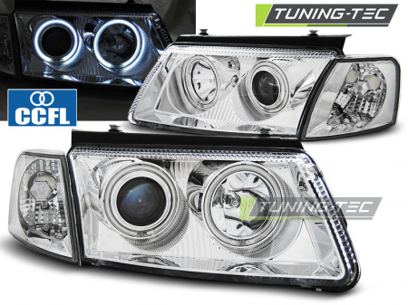Tuning iluminari - Faruri VW PASSAT B5 3B 11.96-08.00 ANGEL EYES CCFL CROM