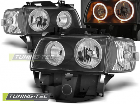 Faruri VW T4 08.96-03.03 BUS ANGEL EYES NEGRU