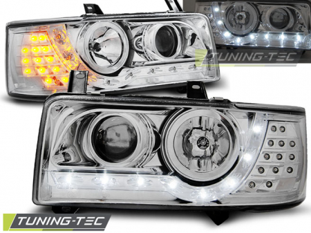 Faruri VW T4 90-03.03 TRANSPORTER DAYLIGHT CROM LED INDICATION