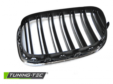 Grile nari duble BMW F01 09-07.12 CROM/ NEGRU [4]