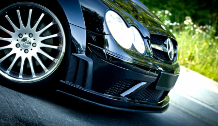 Tuning aerodinamic - SPLITTER BARA FATA MERCEDES CLK W209 BLACK (SL BLACK SERIES LOOK)