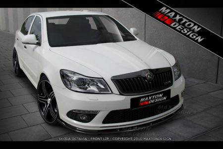 Tuning aerodinamic - SPLITTER BARA FATA OCTAVIA 2, FIT ONLY FOR OCTAVIA 2 RS AFTER FACELIFTING