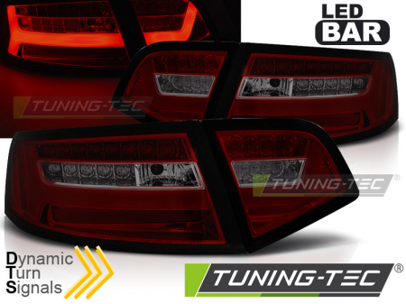 Stopuri - STOPURI AUDI A6 08-11 SEDAN ROSU FUMURIU LED BAR SEQ