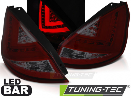 Stopuri - STOPURI FORD FIESTA MK7 08-12 HB ROSU FUMURIU LED BAR
