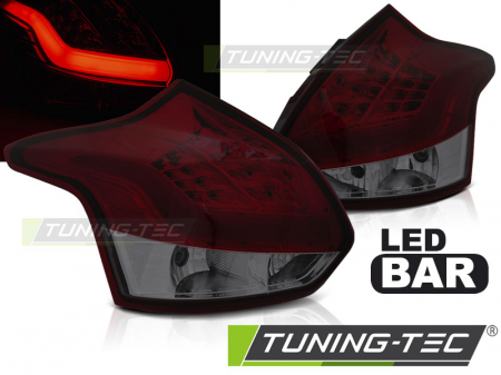 Stopuri - STOPURI FORD FOCUS 3 11-10.14 HATCHBACK  ROSU FUMURIU LED BAR