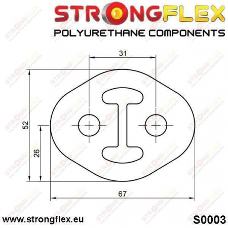Suport sistem esapament din poliuretan 31 mm - 000003B [1]