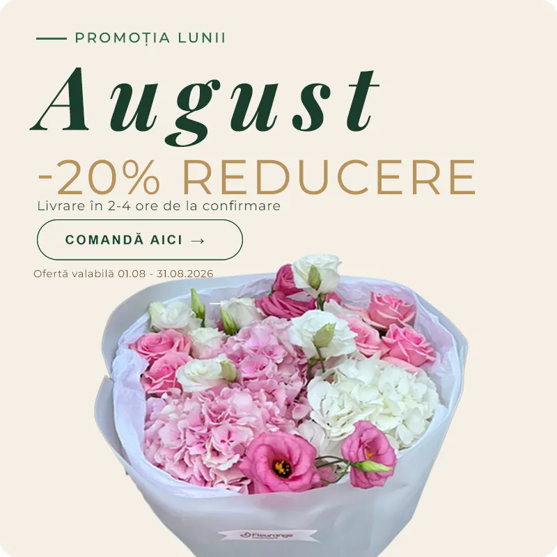 Buchet Hortensii si Lisianthus — Produsul Lunii August