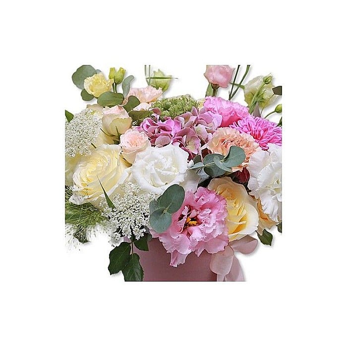 Aranjament floral Wonderful cu trandafiri, hortensii și lisianthus – Fleurange [2]