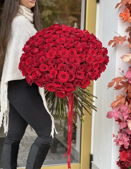 Buchet 101 Trandafiri Rosii 70 cm – Fleurange Baia Mare [2]