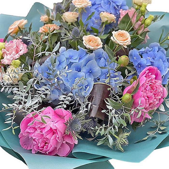 Buchet bujori si hortensii [2]