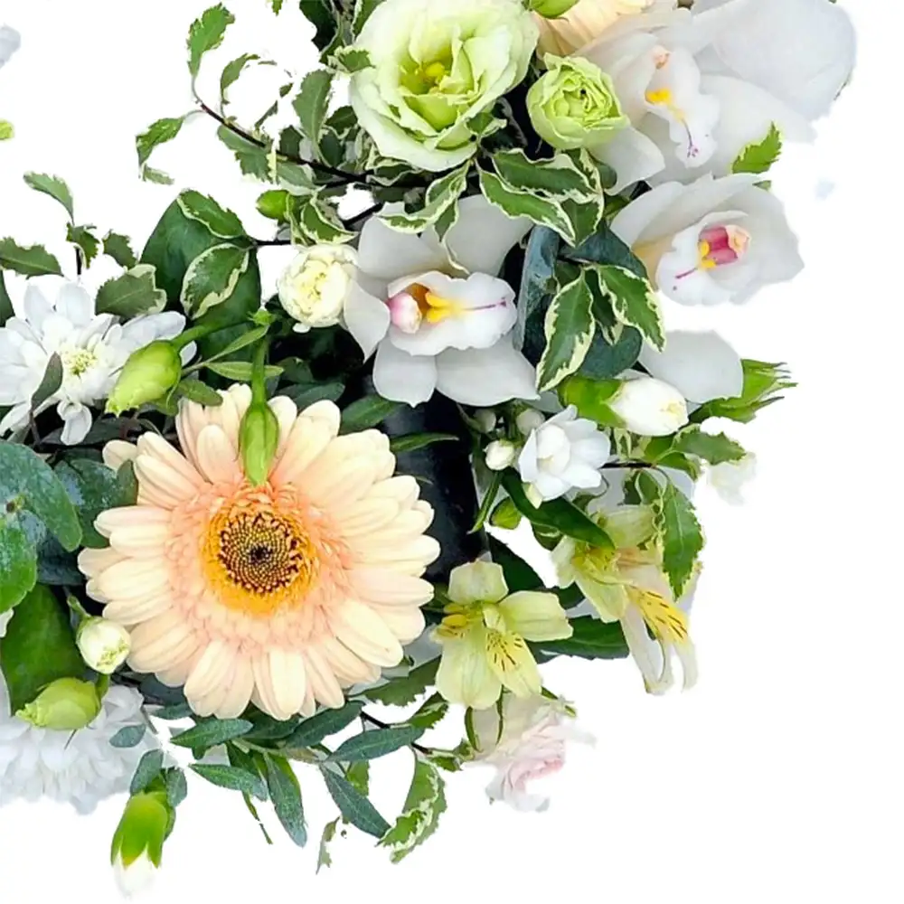 Jerba Funerara In Loving Memory – germini cymbidium trandafiri albi, Fleurange Baia Mare [2]