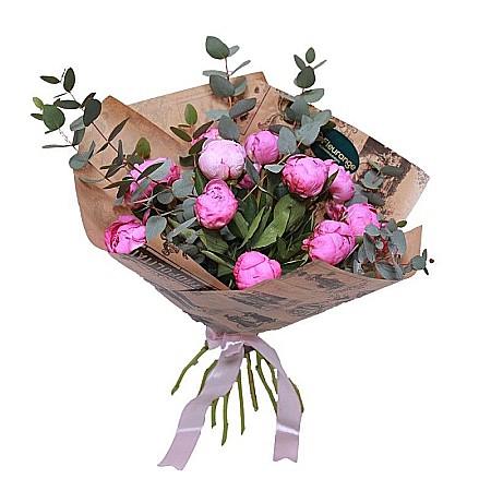 Buchete Flori - Buchet cu 11 bujori roz proaspeți – livrare rapidă Baia Mare Fleurange