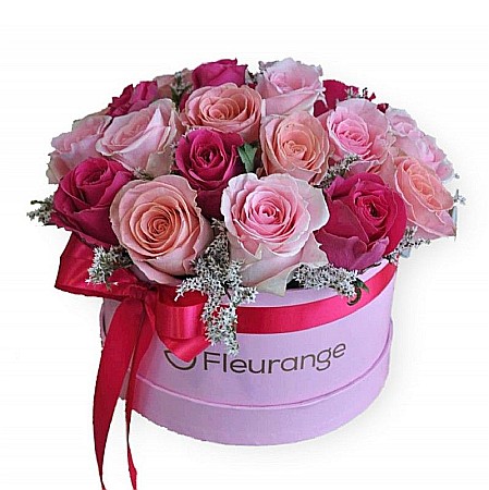 Aranjamente Florale - Aranjament 21 Trandafiri Roz