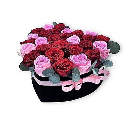 Aranjamente Florale - Aranjament cu Trandafiri Rosu si Roz