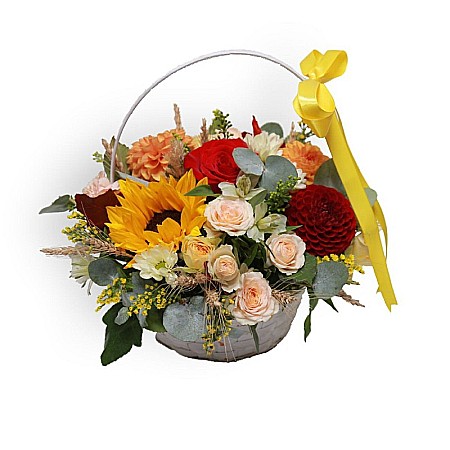 Pentru Bunica - Aranjament Floral Autumn Basket