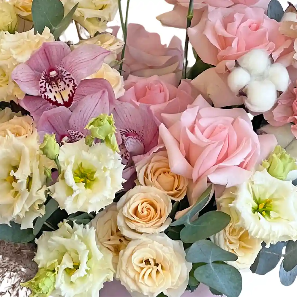 Aranjament Floral Echoes – Orhidee Cymbidium, Trandafiri si Pampas, Fleurange Baia Mare [1]