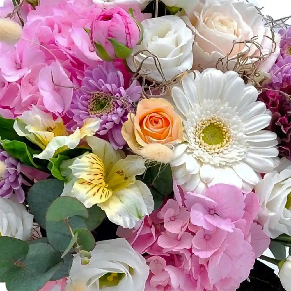 Aranjament Floral Fantasy – hortensie, lisianthus, cymbidium roz si alb, Fleurange Baia Mare [1]