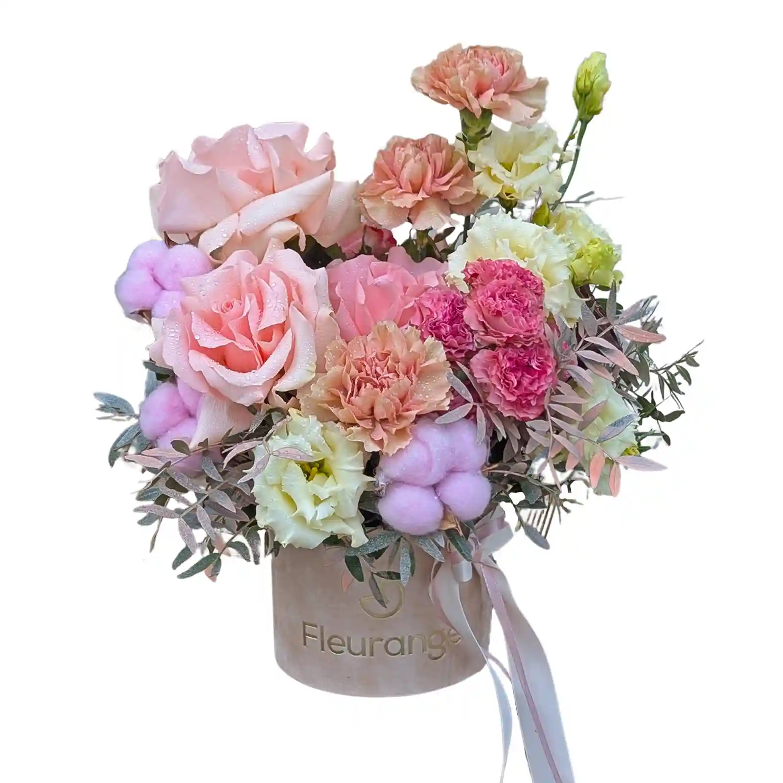Aranjamente Flori Mixte - Aranjament Floral Moody – Trandafiri Mov, Garoafe si Elemente Uscate, Fleurange Baia Mare