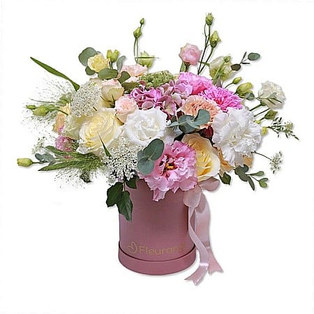 Aranjamente Florale - Aranjament floral Wonderful cu trandafiri, hortensii și lisianthus – Fleurange
