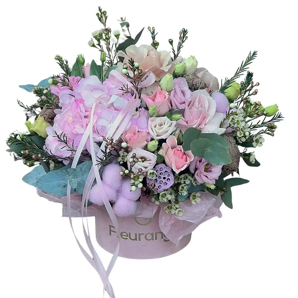 Aranjamente Flori Mixte - Aranjament Pretty Box – Cutie Catifea Fleurange Baia Mare