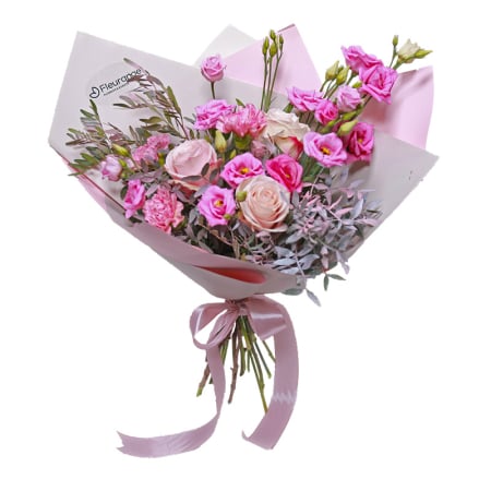 Ocazii Speciale - Buchet de flori cu trandafiri roz si garoafe