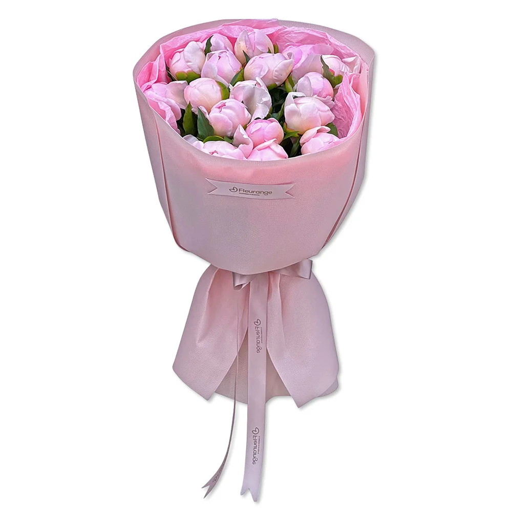 Buchete Bujori - Buchet 17 Bujori Roz – bujori roz și pistacia, Fleurange Baia Mare