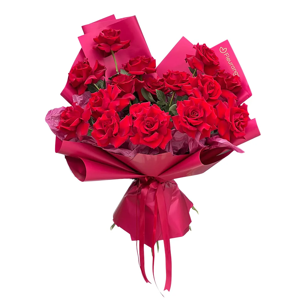 Buchet 17 Trandafiri Roșii – Roșii Proaspeți Petalati, Fleurange Baia Mare