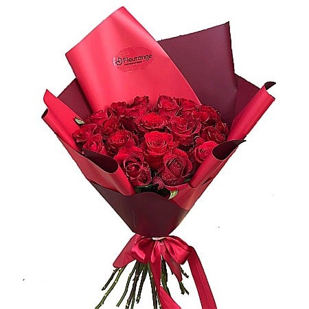 Buchete Flori - Buchet 25 Trandafiri Roșii – Flori proaspete și elegante Fleurange.ro