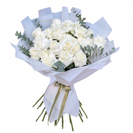 Buchete Trandafiri Albi - Buchet 30 Trandafiri Albi