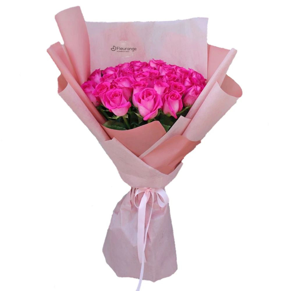 Pink Collection - Buchet 35 Trandafiri Roz – Roz-Candy Proaspeți Rotund, Fleurange Baia Mare