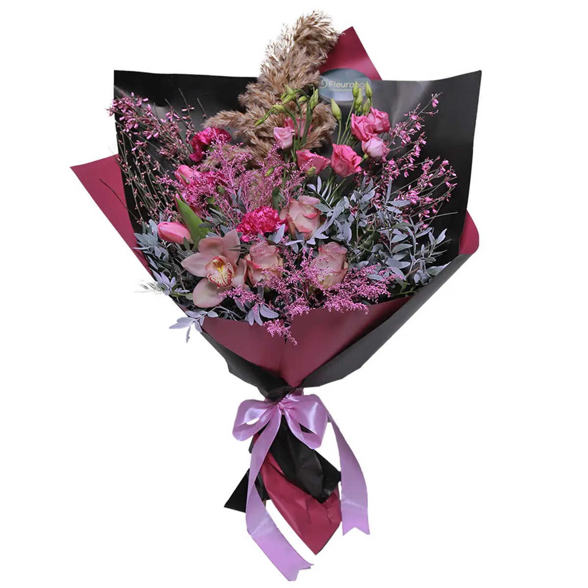 Buchet Candyland – cymbidium lalele trandafiri colorat, Fleurange Baia Mare