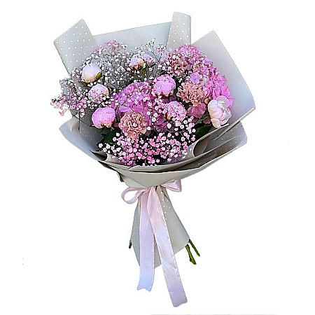 Buchet cu Bujori și Hortensii