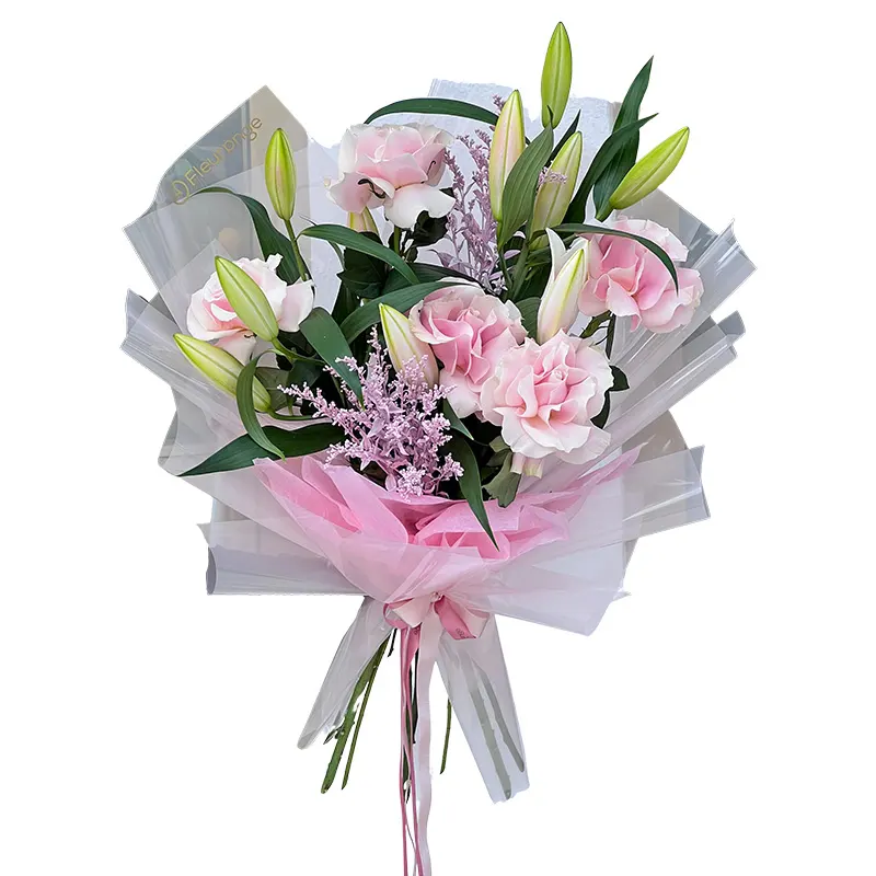 Buchete Mixte - Buchet Crini Imperiali și Trandafiri Roz – Fleurange Baia Mare
