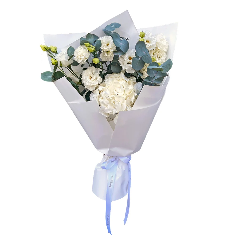 Buchete Flori - Buchet cu Lisianthus și Hortensia Albă – lisianthus și hortensie albă, Fleurange Baia Mare