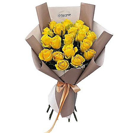 Buchete Trandafiri Albi - Buchet cu Trandafiri Galbeni