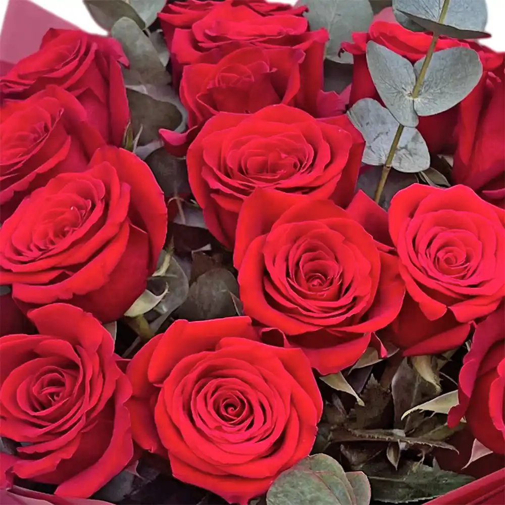 Buchet I Love You – Trandafiri Rosii cu Eucalipt, Fleurange Baia Mare [1]