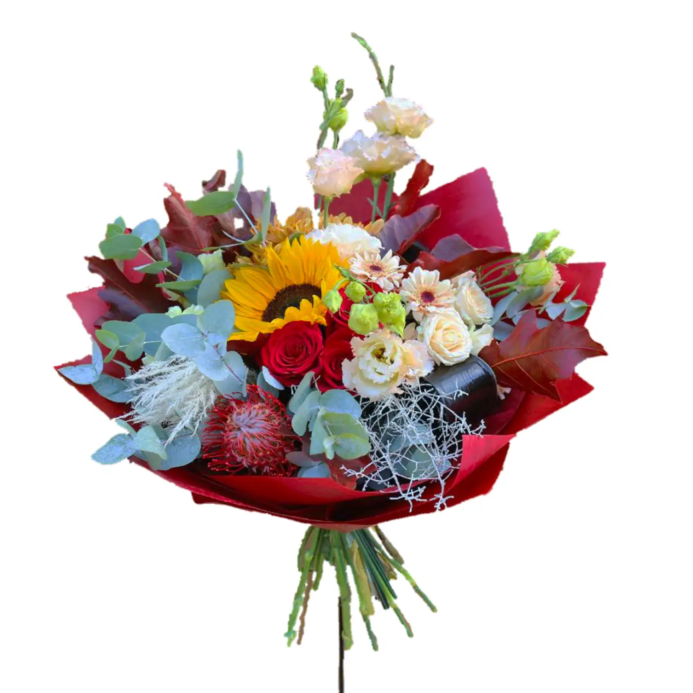 Buchet Enjoy Fall – helianthus crizanteme pampas quercus cordyline toamna, Fleurange Baia Mare