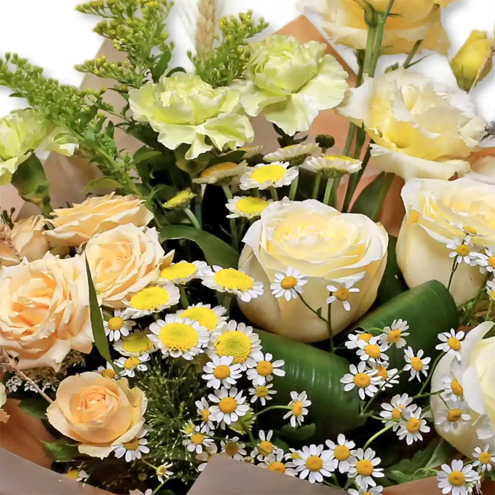 Buchet Kindness – spice de grau trandafiri garoafe rustic, Fleurange Baia Mare [1]