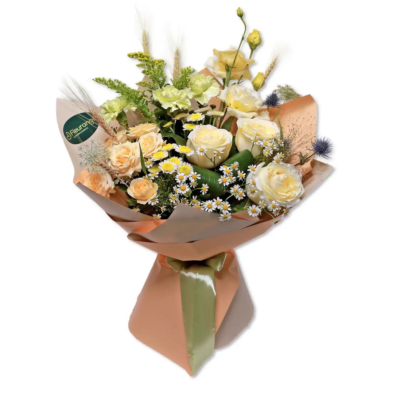 Buchet Kindness – spice de grau trandafiri garoafe rustic, Fleurange Baia Mare