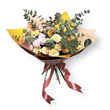 Buchete Flori - Buchet Mini Rosa – 11 Mini-Trandafiri Colorati și Proaspeți
