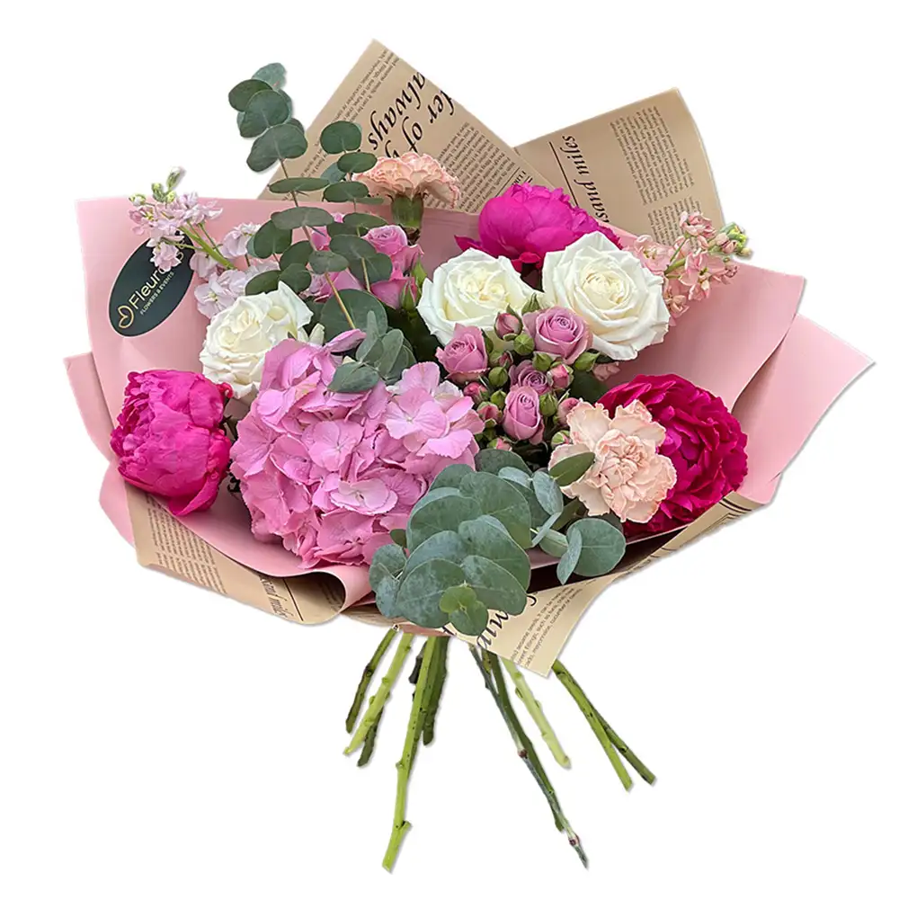 Buchete Bujori - Buchet Shades of Pink – Bujori Hortensie Trandafiri Mathiola Roz, Fleurange Baia Mare