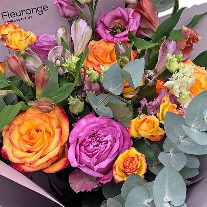 Colorful Bouquet – trandafiri lisianthus alstroemeria multicolor, Fleurange Baia Mare [1]