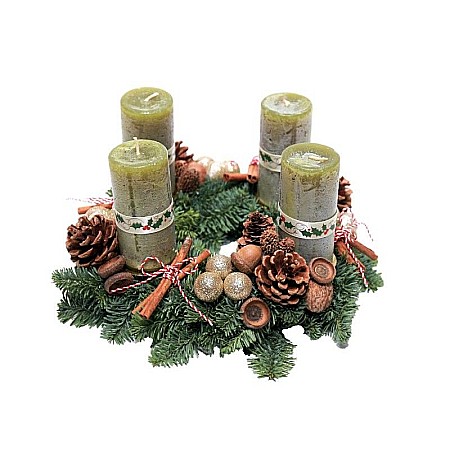 Aranjamente Craciun - Coronita advent cu brad natural