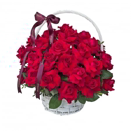 Aranjamente Florale - Cos 40 Trandafiri Rosii